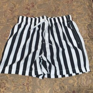 Black and white swim trunks